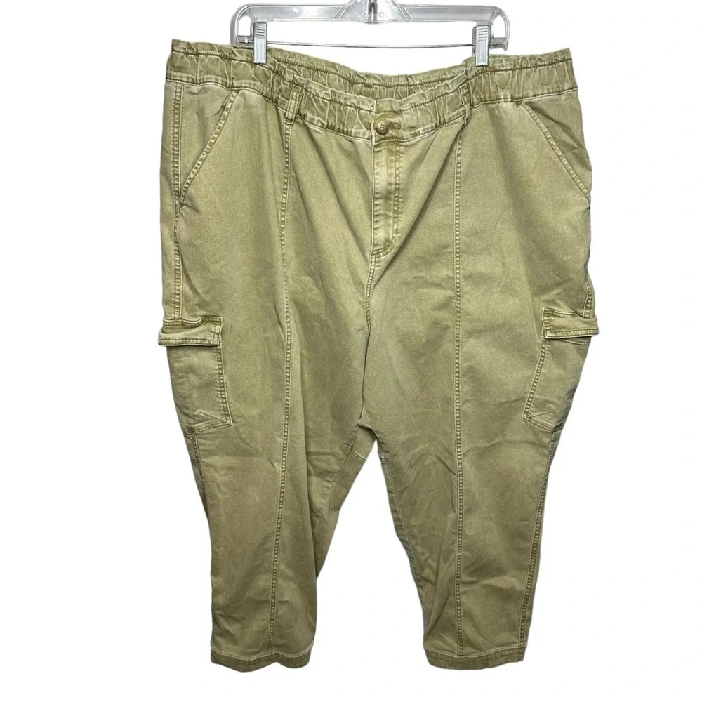 Lane Bryant Straight Leg Cargo Pant In Olive